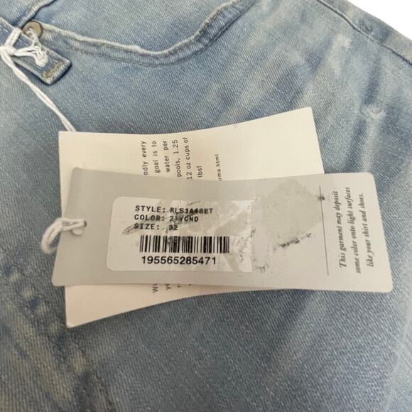 Adriano Goldschmied Mari Crop High Rise Straight Distressed Knee Women's Size 32 - Picture 9 of 12